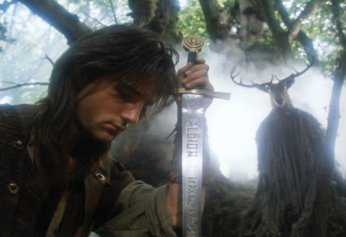 Robin Hood bowing to Herne the Hunter (John Abineri).