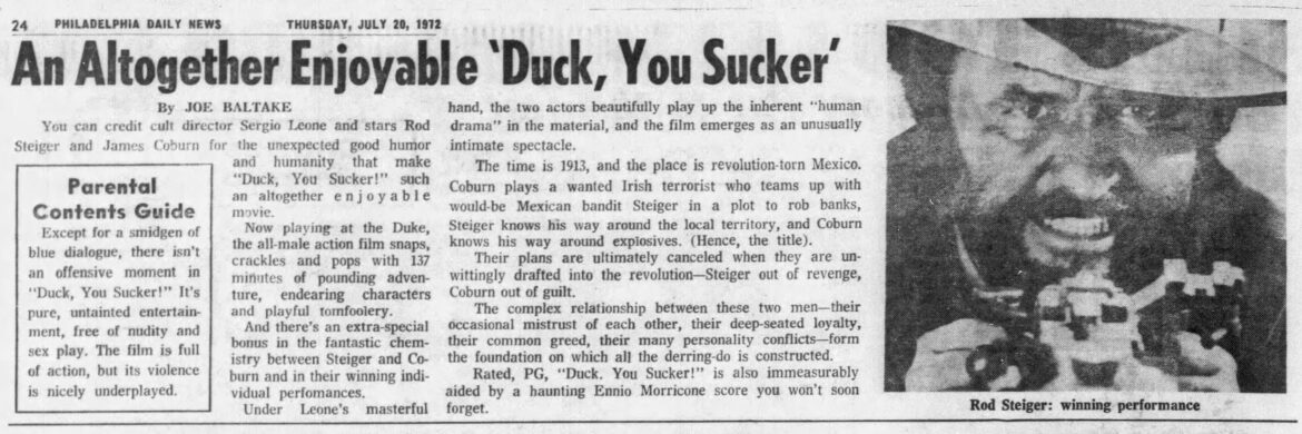 From the Philadelphia Daily News, Thursday, July 20, 1972.