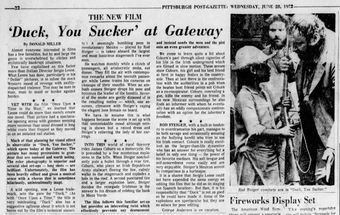 From the Pittsburgh Post Gazette Sun Telegraph, Wednesday, June 28, 1972.