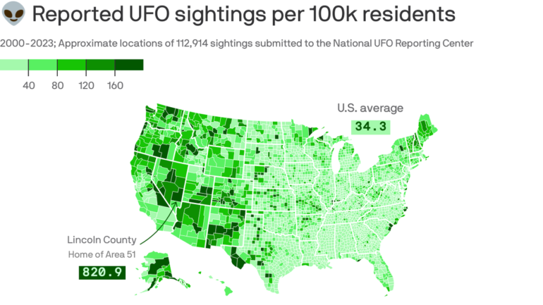 America's UFO hotspots, mapped