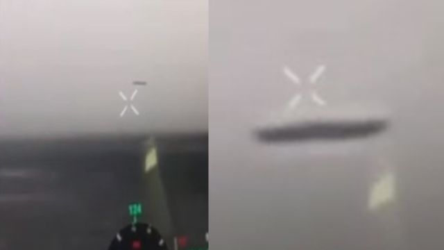 Cigar-shaped UFO filmed above Ukraine’s front line
