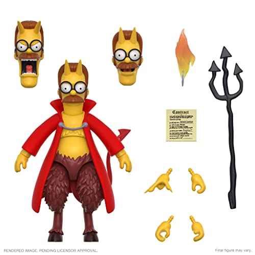 Super7 ULTIMATES! The Simpsons Devil Flanders – 7″ The Simpsons Action Figure with Accessories Classic TV Show Collectibles and Retro Toys